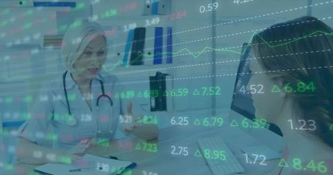 Healthcare Consultation with Digital Analytics Overlay