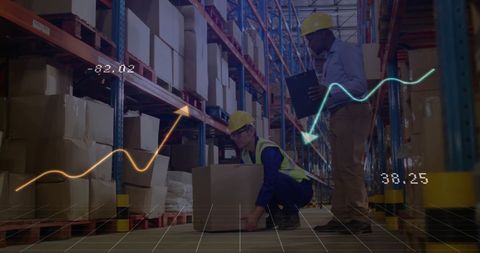 Financial Data Overlay on Diverse Warehouse Workers