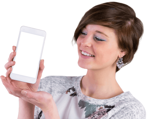 Smiling Woman Displaying Smartphone with Blank Transparent Screen - Download Free Stock Videos Pikwizard.com