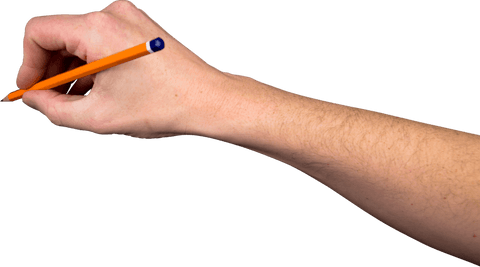 Transparent Hand Holding Yellow Pencil Mid-Action - Download Free Stock Videos Pikwizard.com