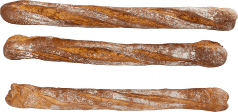 Transparent baguette trio top view with visible texture
