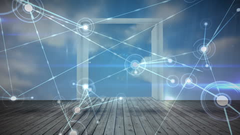 Open Door Leading to Digital Connectivity Network