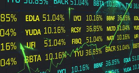 Digital Interface with Stock Market Data on Globe - Download Free Stock Images Pikwizard.com