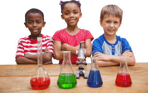 kids learning science with colorful beakers transparent background - Download Free Stock Videos Pikwizard.com