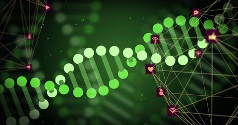 Digital DNA Visualization Highlighting Biotechnology Innovations - Download Free Stock Images Pikwizard.com
