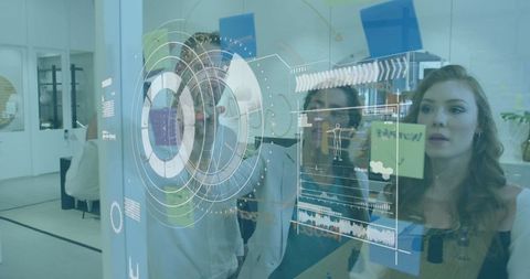 Futuristic Business Technology Concept in Modern Office