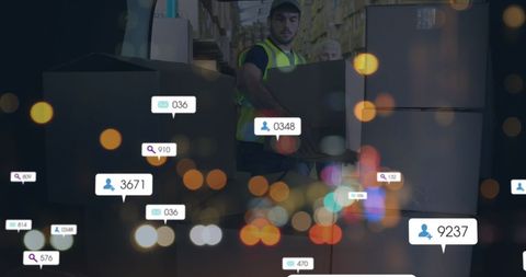 Logistics and Social Media Integration in Modern Warehouse - Download Free Stock Images Pikwizard.com