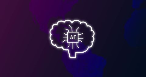 Artificial Intelligence Symbol with Digital Brain Overlay on World Map - Download Free Stock Images Pikwizard.com