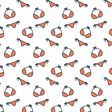 Colorful swimsuit pattern on transparent background for summer projects