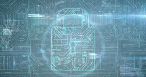Digital Security Padlock Over Circuit Board Design - Download Free Stock Images Pikwizard.com