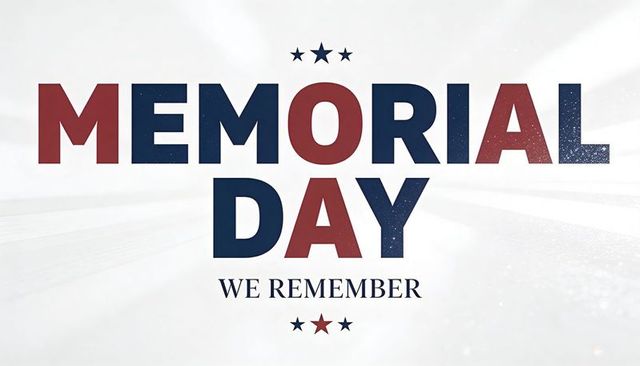 Memorial day remembering fallen heroes patriotic typography poster with stars