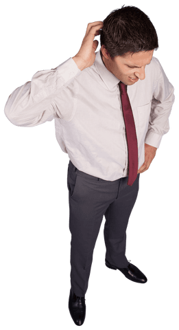 caucasian man scratching head wearing business attire transparent background - Download Free Stock Videos Pikwizard.com