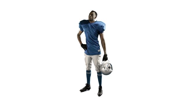 American Football Player Holding Helmet on White Background - Download Free Stock Images Pikwizard.com