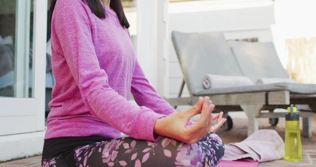 Woman Practicing Yoga Meditation Outdoors in Comfortable Clothing - Download Free Stock Images Pikwizard.com