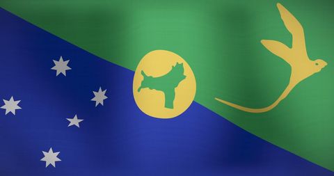 Digital Rendition of Christmas Island National Flag Waving - Download Free Stock Images Pikwizard.com