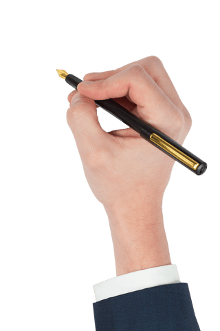 hand holding transparent fountain pen ready to write - Download Free Stock Videos Pikwizard.com