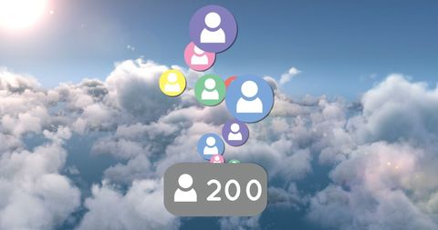 Digital Users and Engagement in a Cloudy Sky - Download Free Stock Images Pikwizard.com