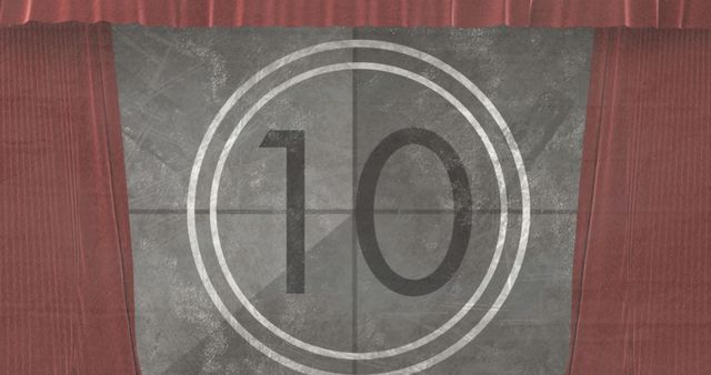 Vintage Film Reel Countdown Over Red Curtains - Download Free Stock Images Pikwizard.com