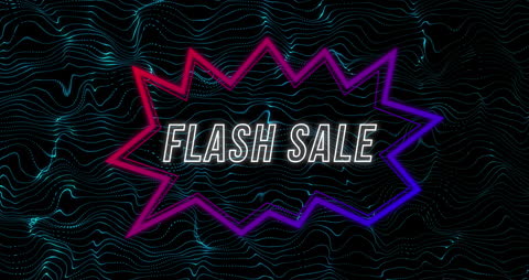 Dynamic Flash Sale Animation Background with Glowing Speech Bubble
