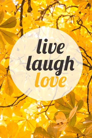 live laugh love in vibrant autumn leaves backdrop - Download Free Stock Templates Pikwizard.com