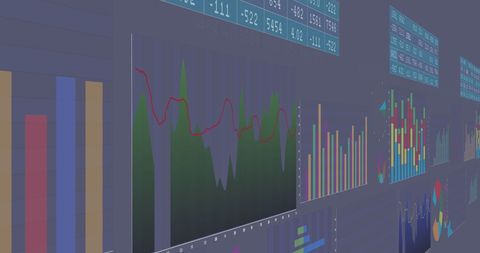 Dynamic Interface Displaying Real-Time Statistical Data Charts - Download Free Stock Images Pikwizard.com