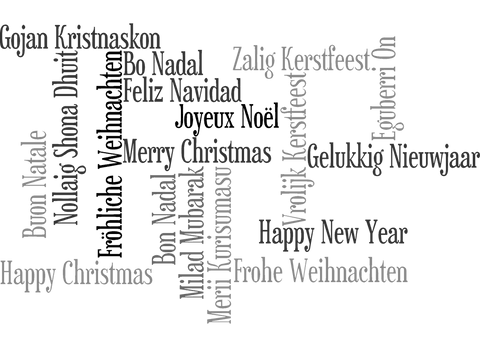 multilingual christmas and new year greetings on transparent background - Download Free Stock Videos Pikwizard.com