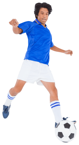 Asian Footballer Kicking Ball Transparent Background - Download Free Stock Videos Pikwizard.com