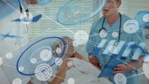 Doctors Discussing Patient's Digital Medical Data in Hospital