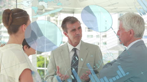 Business Team Analyzing Digital Data Presentation