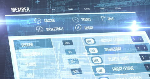 Digital Sports Statistics Overlay with Futuristic Interface Design