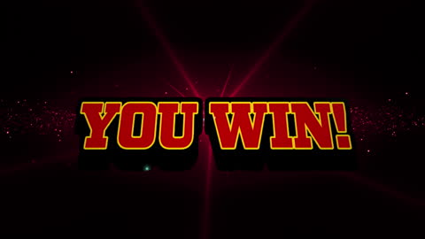 You Win Colorful Text on Dark Background
