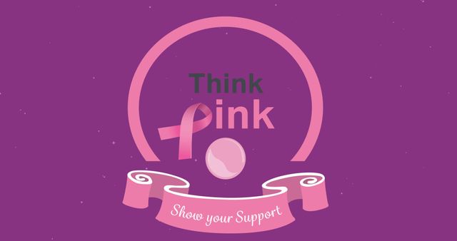 Breast Cancer Awareness Graphic with Think Pink Ribbon Design - Download Free Stock Images Pikwizard.com