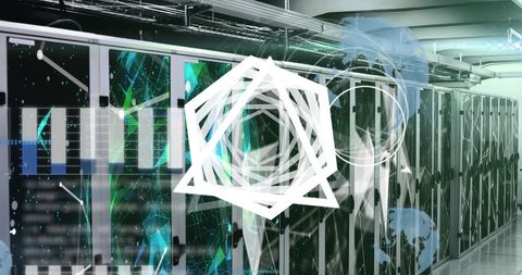 Global Data Processing Concept over Server Racks - Download Free Stock Images Pikwizard.com