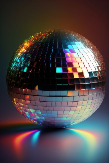 Disco ball with light spots over colorful background created using generative ai technology - Download Free Stock Photos Pikwizard.com