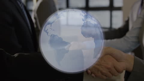 Global Business Networking With Professionals Handshake