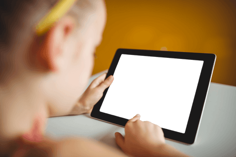 Transparent Tablet Technology with Young Girl Engaged - Download Free Stock Videos Pikwizard.com
