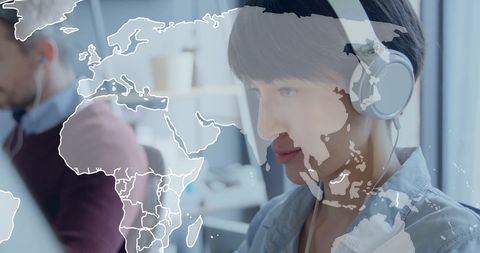 Global communication and collaboration in modern office