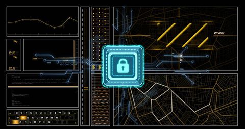 digital data security interface with lock icon - Download Free Stock Images Pikwizard.com