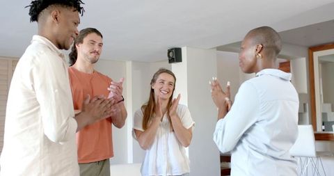 Diverse Friends Bonding and Celebrating Together