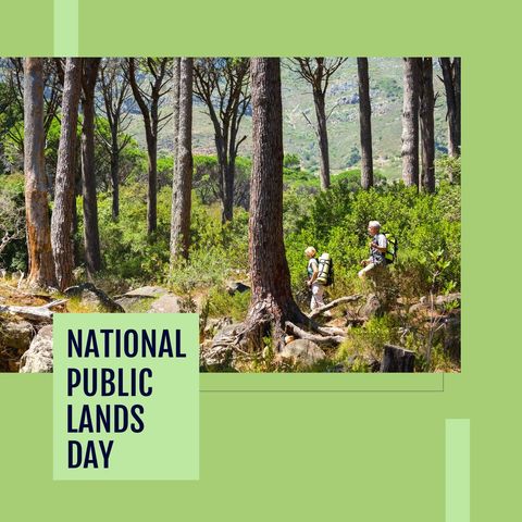 Caucasian Couple Hiking for National Public Lands Day Celebration - Download Free Stock Templates Pikwizard.com