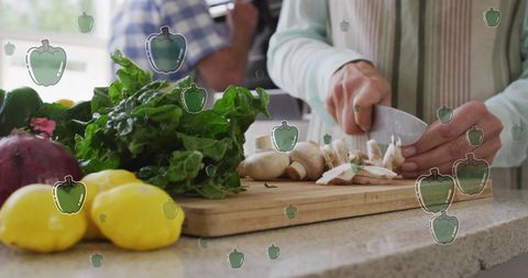 Family Cooking Together in Kitchen with Fresh Vegetables