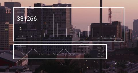 Financial Data over Sunrise Cityscape Illustrating Global Finance