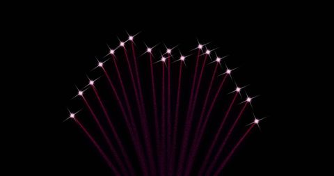 Festive Fireworks Display on Black Background