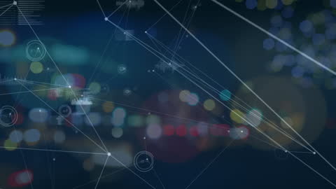 Abstract Digital Network with Futuristic Global Connections