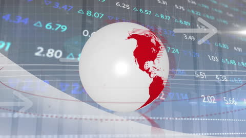Global Finance Concept with Animated Globe and Arrows
