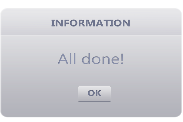 Transparent Information Dialog Box Showing Completion Message - Download Free Stock Videos Pikwizard.com