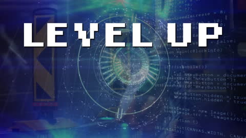 Level Up Message with Data and Globe Animation