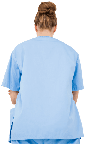Transparent Rear View of Female Doctor in Blue Scrubs - Download Free Stock Videos Pikwizard.com