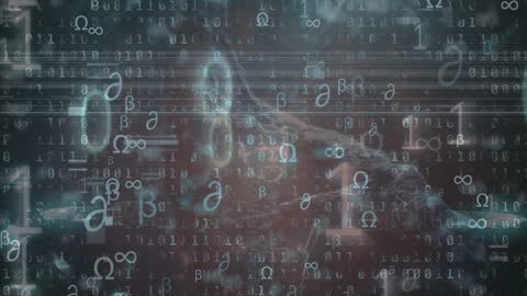 Digital DNA Strand and Binary Code Conceptual Art