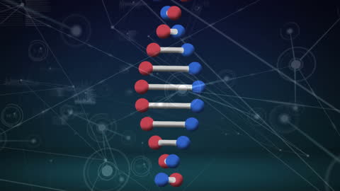 3D DNA Strand and Data Processing Animation